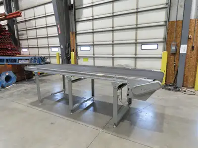 Habasit 38"x 11' 6" Slider Bed Conveyor 33.5"W Grip Belt 220V 3PH 5FPM