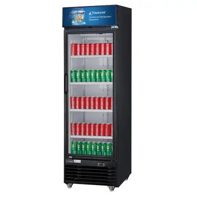 New | in-Stock Dukers New Dukers DSM-15R Commercial Single Glass Swing Door Merchandising Reach-in Cooler Refrigerator Display Refrigerators Illinois US | Falcon Restaurant Supply #1376405