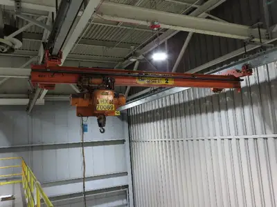 Cleveland Tramrail P&H 1 Ton Single Girder Underhung Bridge Crane 14' Span