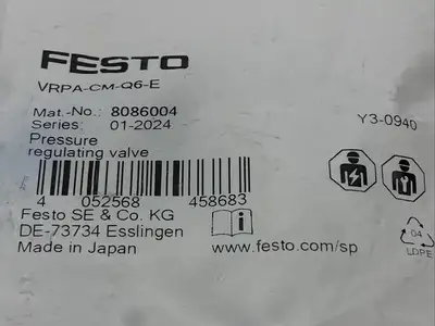 New | in-Stock FESTO VRPA-CM-Q6-E Air Pressure Regulators | Maverick Industrial Sales #1114022