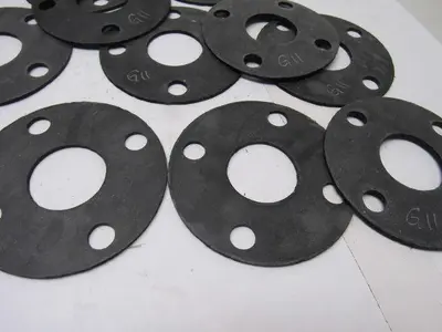 G11 1-7/8" ID Hole 4 Bolt Flange Flat Ring  1/8" Thick Rubber Gasket Lot Of 13"