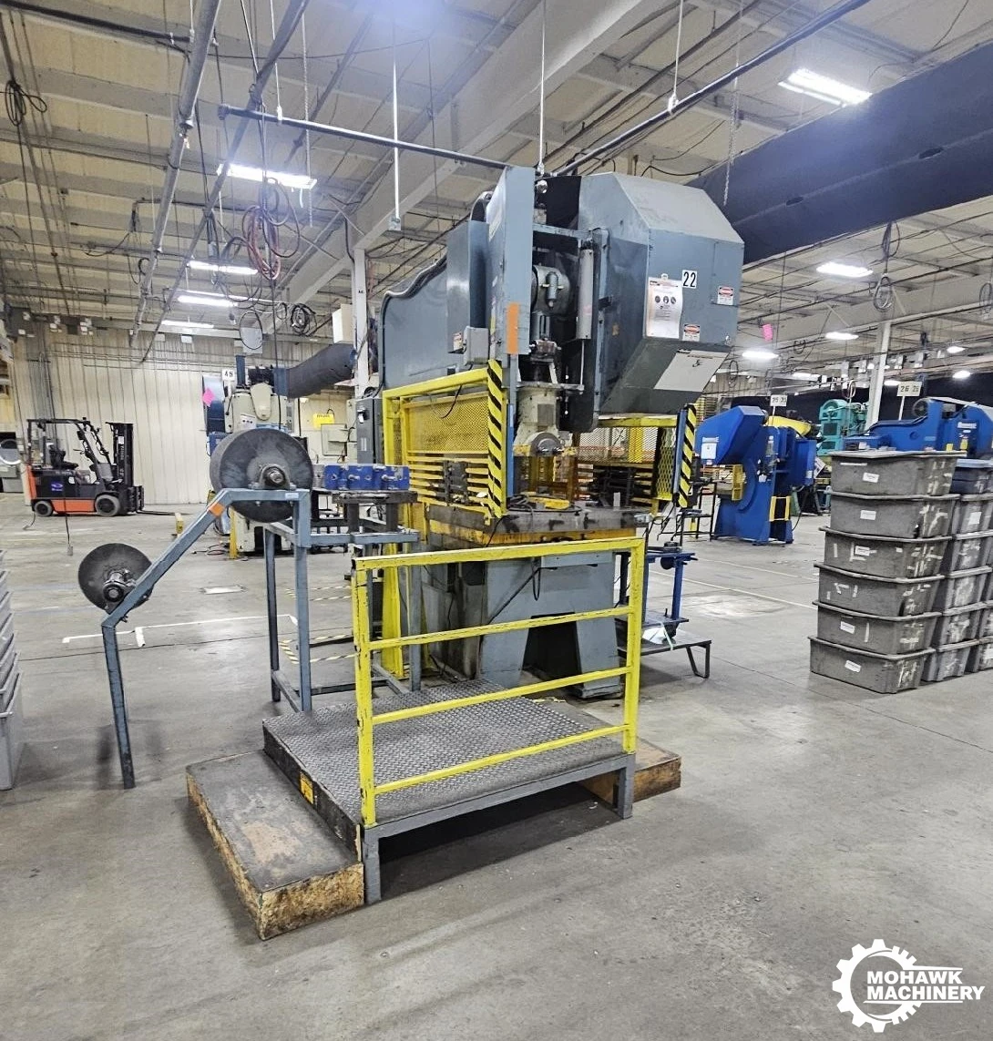 120 TON HEIM ROUSSELLE "G1-120-4D.T." OPEN BACK DEEP-THROAT GAP FRAME PRESS w/30” THROAT - MICROGUARD PLC CONTROL - 40” X 40” T-SLOTTED BOLSTER