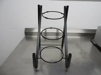 Used Falcon Restaurant Supply Used Black Three Bowl Countertop Square Tube Tier Display Riser Food Displays Illinois US | Falcon Restaurant Supply #1376516