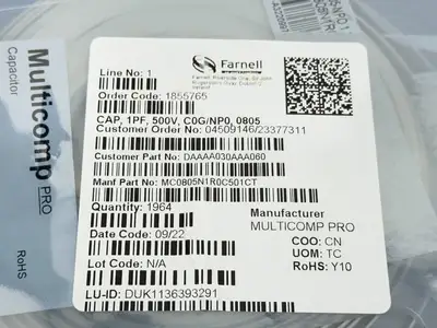 New | in-Stock Multicomp MC0805N1R0C501CT Capacitors Michigan US | Maverick Industrial Sales #1486956