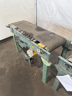 18" WIDE X 48"/60" LONG HYTROL POWERED BELT CONVEYORS. STOCK # 0640023.