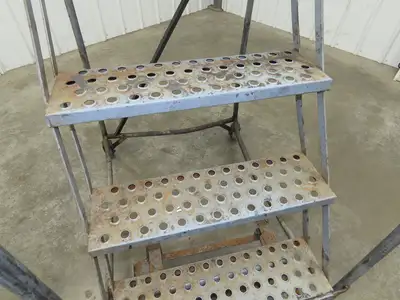 Cotterman 933701 Rolling Ladder 5 Step 10" Work Platform 50" Top Step 450lbs