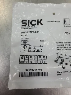Sick IM12-02BPS-ZC1 Proximity Switch Sensor, 10-30VDC 200mA. 5E-36/2