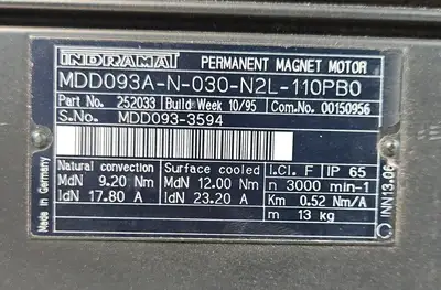 INDRAMAT MDD093A-N-030-N2L-110PB0. SERVO MOTOR. Loc 1E