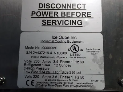 Used ICEQUBE IQ3000VS Air Conditioning Equipment | HGR 24 #731886