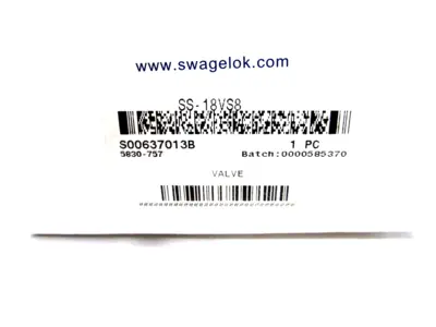 NEW SWAGELOK SS-18VS8 VALVE SS18VS8