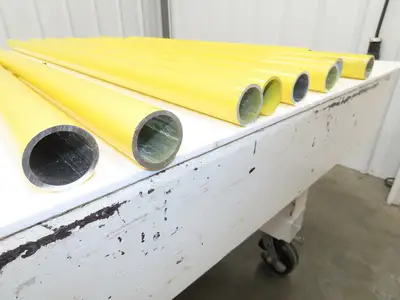 1-1/4"x 48" Sch 40 Yellow Aluminum Speed-Rail 1.66" Pipe OD  Mixed Lot of 9