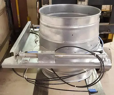 USED KIRK & BLUM CECCO 15" PNEUMATIC AUTO AIR CUT-OFF BLAST GATE