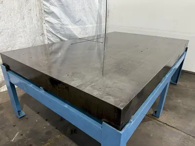 60" X 96" CAST IRON SURFACE PLATE W/ STAND. STOCK # 0850523.