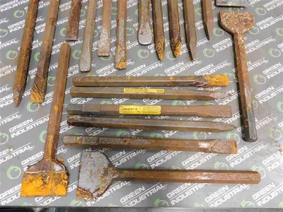 Lot of 41 Rusty Bits Clay Spade, Bull Point, Cold Chisel, Bushing Tool Used