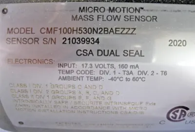 NEW Micro Motion CMF100 H530N2BAEZZZ