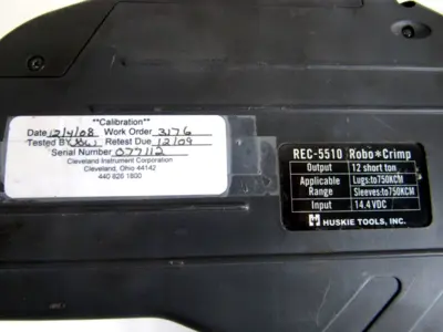 USED HUSKIE REC-5510 ROBO-CRIMP BATTERY PACK BP-70E NO CHARGER REC5510
