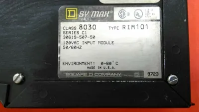 Square D SY/MAX Input Module, RIM-101, 8030, Series C1, 3C