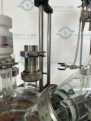 USED PRISM RESEARCH 20 LITER GLASS JACKETED REACTOR W/ 22 LITER COLLECTION FLASK
