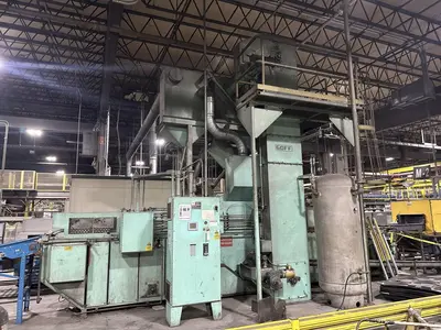 27.5" X 18" X 2 WHEEL GOFF MODEL #WM27.5-2-40 WIRE MESH BELT PASS THROUGH SHOT BLASTER, NEW 2008: STOCK #21932
