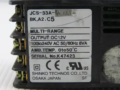 Shinko JCS-33A-A/M Multi Range Temperature Controller 100-240V