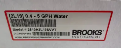 NEW BROOKS 2510A2L 19SVVT FLOWMETER 0.4 – 5 GPH WATER