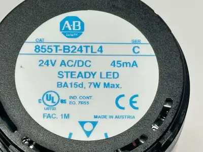855T-B24TL4 | Allen Bradley  Ser C 70mm Red Steady LED Stack Light 24V AC/DC - Used