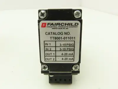 Fairchild TT8001-011011 Pressure Transducer 3-15 PSI Dual Channel Mini 2 Wire