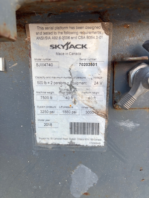 Used 2018 SJ4740 Skyjack Scissor Lifters Florida US | Stack Equipment #1418900