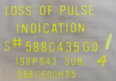 USED WESTINGHOUSE 588C435G0 LOSS OF PULSE INDICATION 198P843 588C600H85