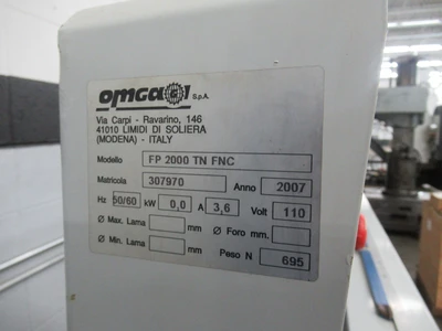 Used 2007 OMGA WOODWORKING MACHINERY V235 FNC Double Miter Saws Minnesota US | Machinesused.com #1307556
