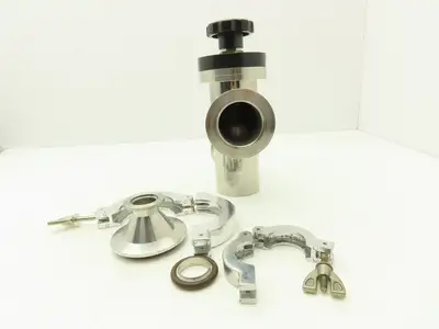 Kurt J Lesker SL0200MVQF Manual Bellows Angle Valve 2" SS Flanged W 1" Reducer