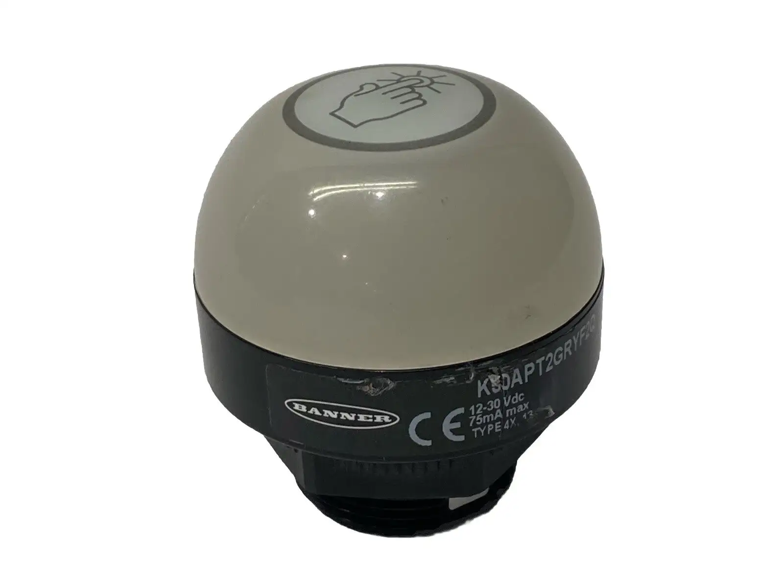 K50APT2GRYF2Q | Banner  K50 Series Multipurpose Illuminated Touch Button 50mm - For parts or not working