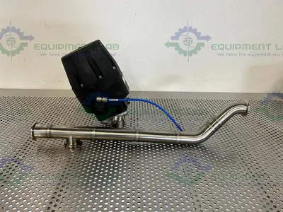 USED ITT PURE-FLO A216 4-WAY DIAPHRAGM STAINLESS STEEL VALVE W/ 1.5" SANITARY FITTING