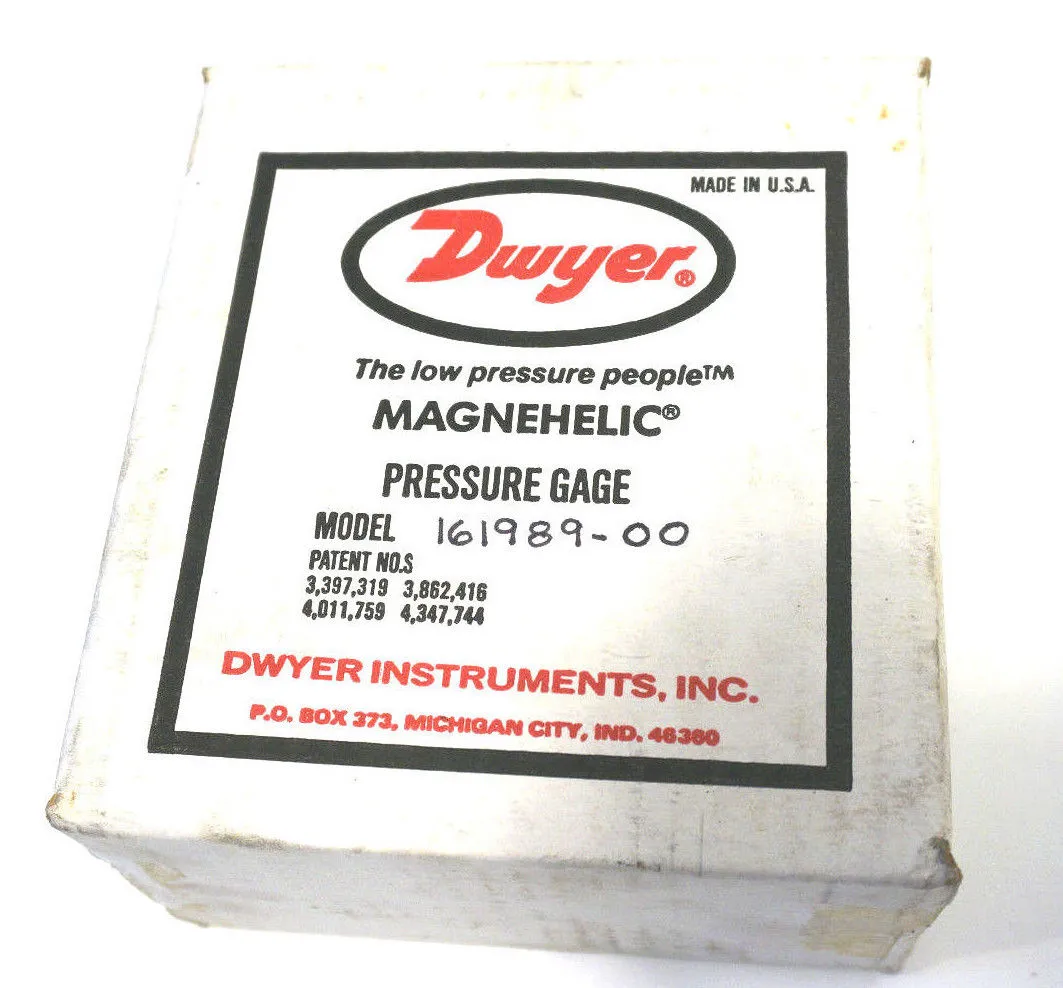 NEW DWYER 12-161989-00 PRESSURE GAUGE 1216198900