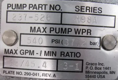 NEW GRACO 237-526 PUMP 237-564 AIR MOTOR H98A SERIES 237526