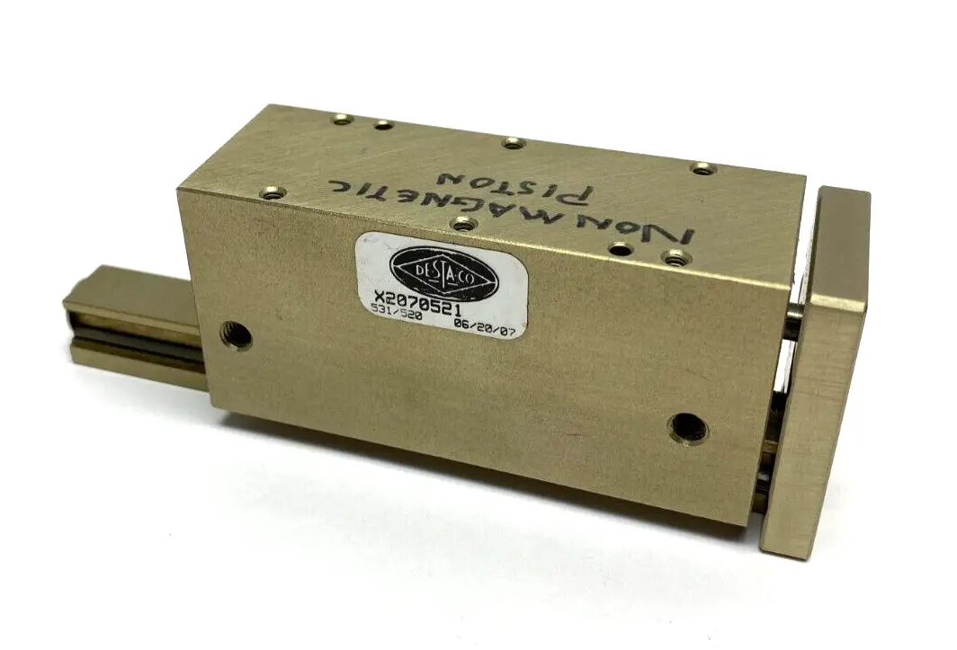 USED DESTACO ROBOHAND MINIATURE DUAL-V ROLLER BEARING SLIDE