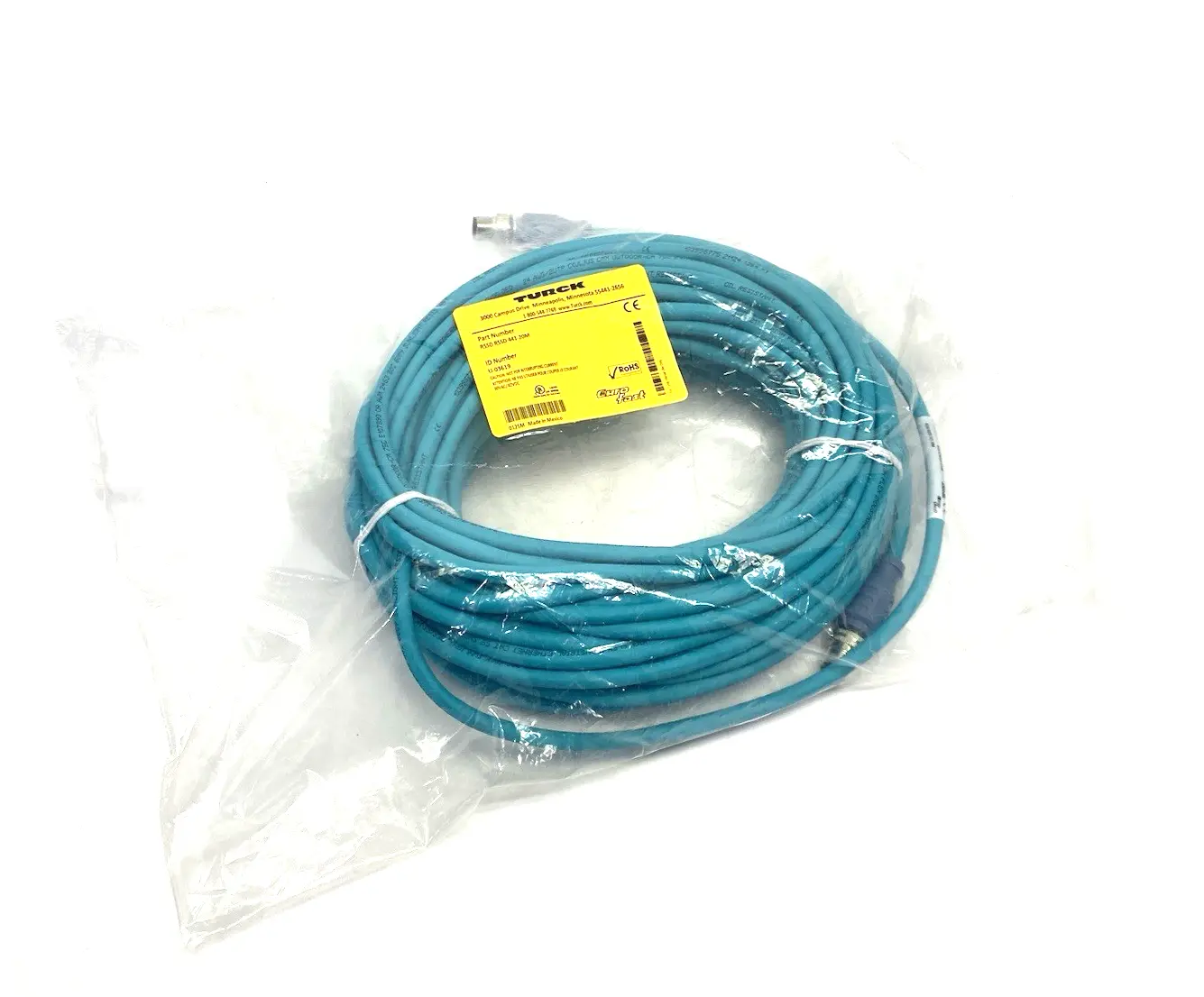 NEW TURCK EUROFAST ETHERNET CONNECTION CABLE DOUBLE-ENDED U-03619