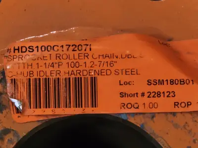 Idler Roller Chain Sprocket HDS100C17207I, Double Single, Size 100, 17 Teeth