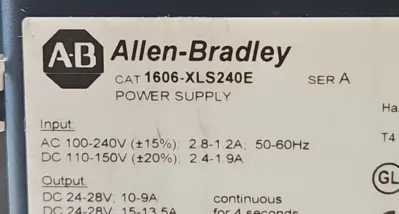 Used Allen-Bradley Allen-Bradley 1606XLS240E Power Supplies | Palmetto Automation #1151566