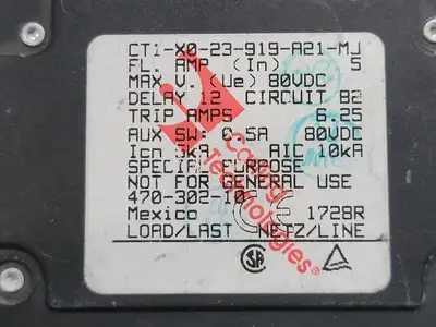Used CARLING TECHNOLOGIES CT1-X0-23-919-A21-MJ-5 Switchgears British Columbia CA | Lenmark #244736