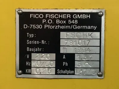 5928-100 FICO Snake Chain Machine Model FSCHK Tooled 1,6mm Round Snake Chain – New 1994