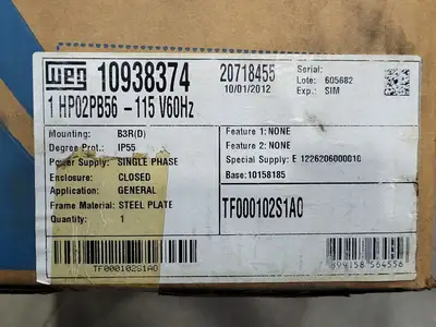 1 hp,115 volts, 3520 rpm, B56 Electric Motor