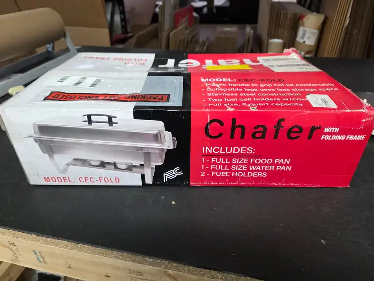 New | in-Stock ABC New ABC CEC-FOLD Full Size 8 Qt. Stainless Steel Economy Chafer Set - TH5 Steam Tables (Food) Illinois US | Falcon Restaurant Supply #1373585