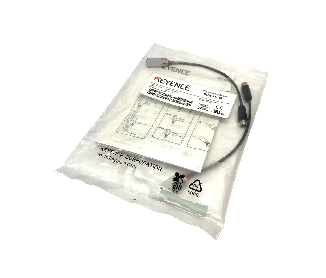 PR-F51CN | Keyence  Flat Miniature Photoelectric Sensor, Transmitter & Receiver NPN - New