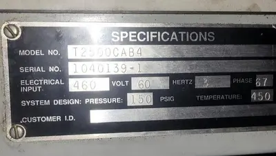 USED 2004 PNEUMATIC PRODUCTS (DONALDSON) T2500CAB4