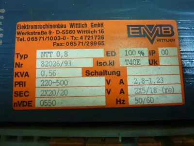 USED EMB WITTLICH NTT 0,8