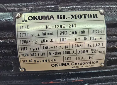 OKUMA BL-120E-20T Servo Motors | Great American Equipment Company (5)