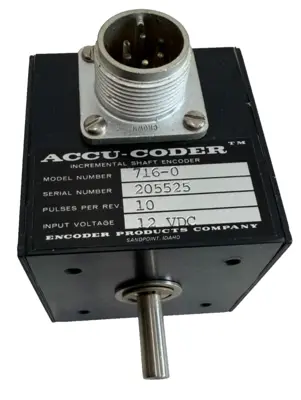 NEW ACCU-CODER 716-0 INCREMENTAL SHAFT ENCODER 12VDC 7160