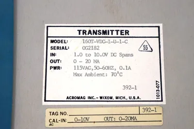 NEW ACROMAG 160T-VDC-I-U-1-C TRANSMITTER 115VAC, 50/60HZ, .1AMP, 160TVDCIU1C