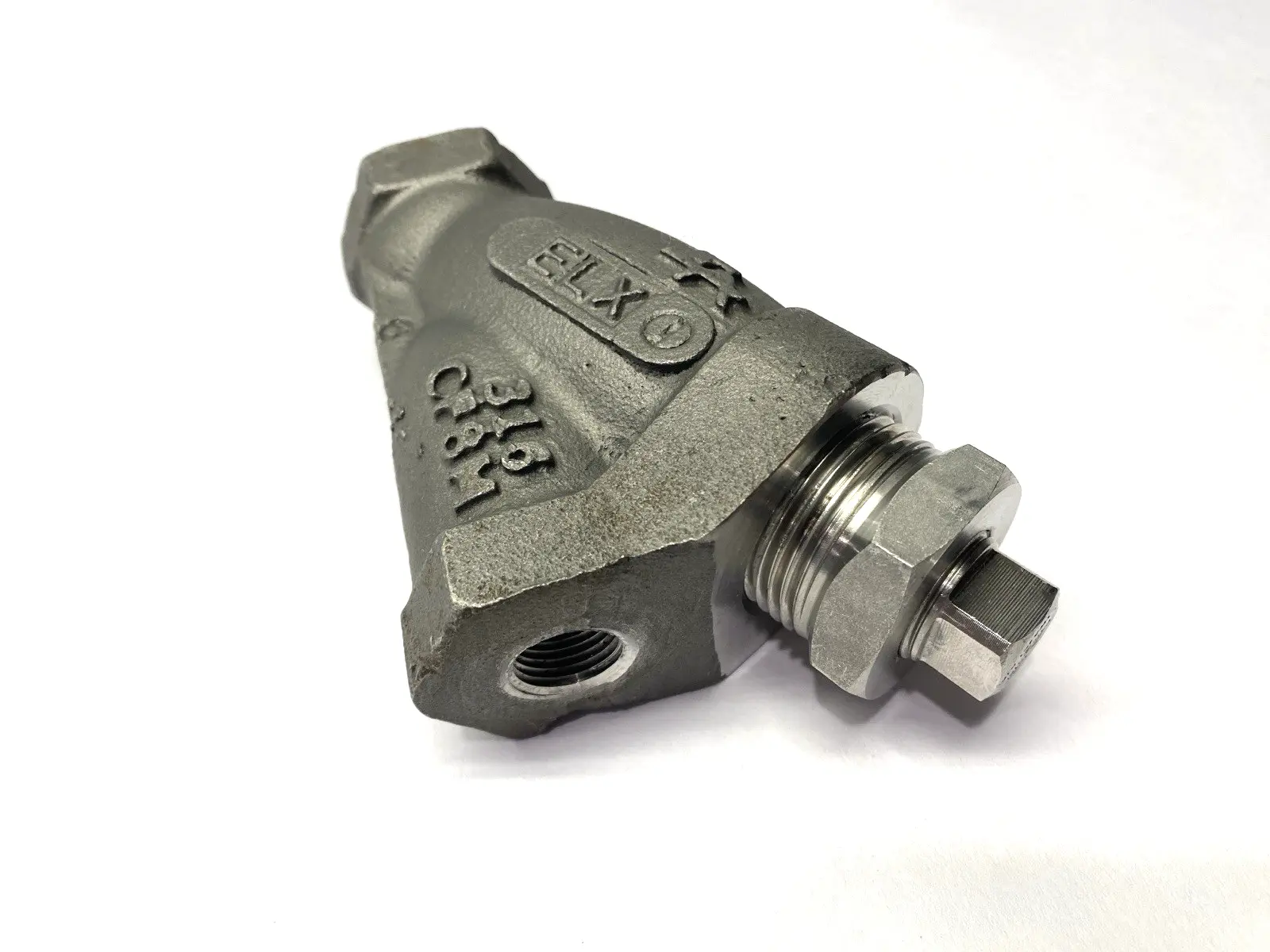 USED PAGET Y-STRAINER VALVE 1/2" & 2X 1/8" PORTS 316 600PSI